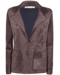 D.exterior - Suede-Effect Button-Up Jacket - Lyst