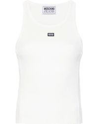 Moschino - Logo-patch Ribbed Tank Top - Lyst