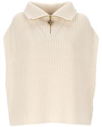 JOSEPH - Half-Zip Funnel-Neck Top - Lyst