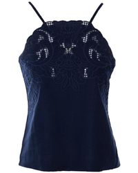 Twinset - Linen Blend Top With Embroidery - Lyst