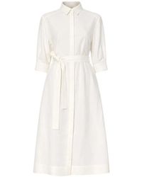 P.A.R.O.S.H. - Midi-Jurk Met Knoopsluiting En Riem - Lyst