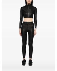 Tessitura - Snakeskin-Effect Cropped Performance Track Jacket - Lyst
