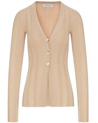 Sportmax - Ribbed-Knit V-Neck Cardigan - Lyst