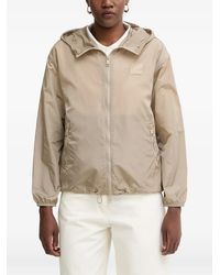ARMANI EXCHANGE - Hooded Logo-Patch Jacket - Lyst