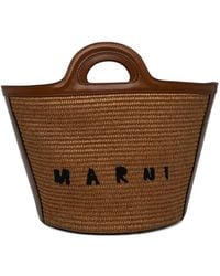 Marni - Tropicalia Leather-Trim Tote Bag - Lyst