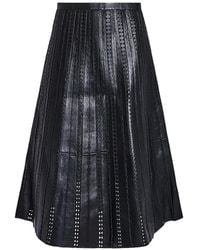 Yves Salomon - Perforated Midi Skirt - Lyst