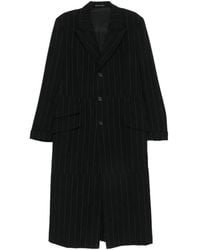 Yohji Yamamoto - Manteau À Motif À Fines Rayures Et Revers Crantés - Lyst