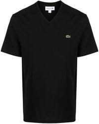 Lacoste - Crocodile Logo-Patch V-Neck T-Shirt - Lyst