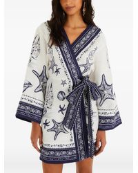 FARM Rio - Coast Scarf Euroflax Premium Linen Mini Dress - Lyst