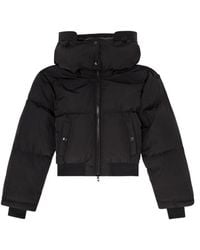 DIESEL - Doudoune En Nylon Froissé Avec Capuche Amovible - Lyst