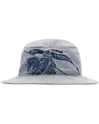 Burberry - Logo-Print Denim Bucket Hat - Lyst
