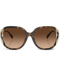 COACH - Tortoiseshell-Effect Geometric-Frame Sunglasses - Lyst