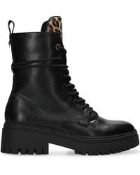 Mexx - Leopard Panel Lace-Up Boots - Lyst