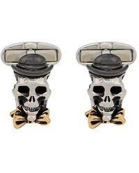 Paul Smith 'Metallic Skull' Manschettenknöpfe - Mettallic