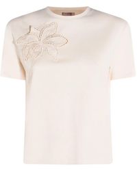 Twinset - Floral Appliqué T-Shirt - Lyst