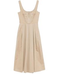 Elie Saab - Embroidered Gabardine Dress - Lyst