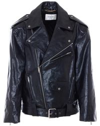 Saint Laurent - Belted Biker Jacket - Lyst