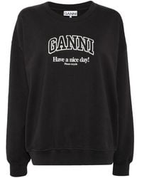 Ganni - Sweatshirt With Logo - Lyst