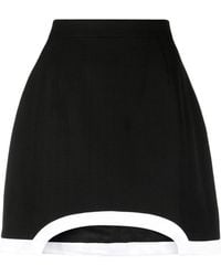 CASABLANCA - Cut-Out Contrast-Trim Mini Skirt - Lyst