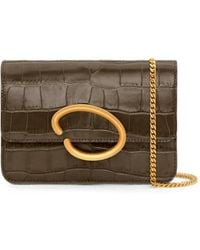 Oscar de la Renta - O Pochette Croc-Effect Leather Clutch Mini Bag - Lyst