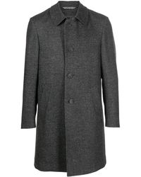 Canali Wool Single-breasted Coat - Grey