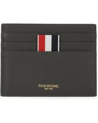 Thom Browne - Kartenetui Aus Gekörntem Leder - Lyst