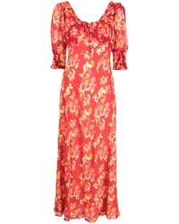 RIXO London - Robe corsage s fiancs sathya en marais corail floral - Lyst