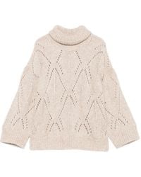 Peserico - Gestrickter Rollkragenpullover mit Rautenmuster - Lyst