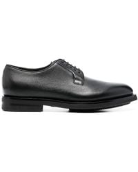 Santoni - Almond-toe Leather Derby Shoes - Lyst