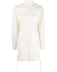 ANDREADAMO - Ivory Corset-style Shirt Dress - Lyst