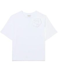 Claudie Pierlot - Tonal Floral Jersey T-Shirt - Lyst