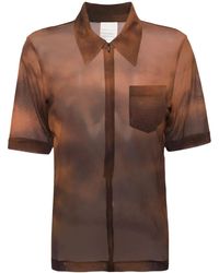 Stockholm Surfboard Club - Abstract-Pattern Print Zip-Up Blouse - Lyst