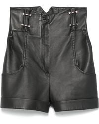 MITILIANE COUTURE - Piercing-Detail Leather Shorts - Lyst