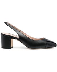 SCAROSSO - 65Mm Leather Slingback Pumps - Lyst