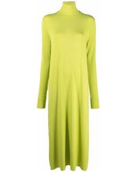 Raf Simons - Midi-Jurk Met Hoge Hals - Lyst