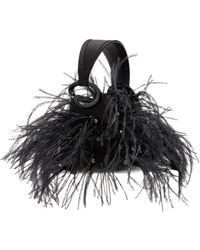 Oscar de la Renta - Nano O Handle Handtasche Mit Straußenfedern - Lyst