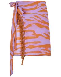 The Attico - Zebra-Print Tassel-Trimmed Mini Skirt - Lyst