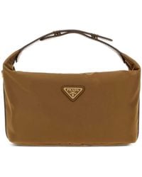 Prada - Chérie Mini-Tasche Mit Logo-Schild - Lyst