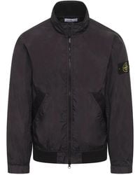 Stone Island - Crinkle Reps Ny Logo-Patch Jacket - Lyst