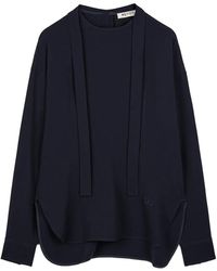 Ports 1961 - Tie-Neck Curved-Hem Blouse - Lyst