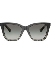 Burberry - Check-Pattern Cat-Eye Sunglasses - Lyst