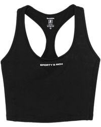 Sporty & Rich - Logo-Print Racerback Tank Top - Lyst