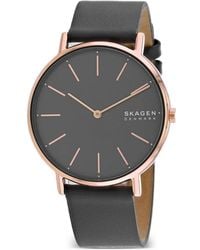 Skagen - Signatur Leather-Strap 38Mm Watch - Lyst