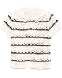 Vince - Macrame Gestreepte Top - Lyst