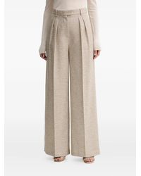 SIMONA CORSELLINI - Pleated Herringbone Trousers - Lyst