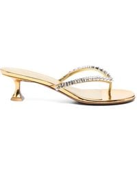AMINA MUADDI - Gigi Crystal-Embellished Heeled Sandals - Lyst