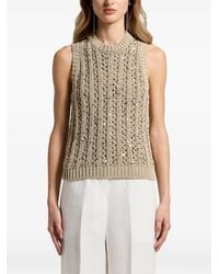Peserico - Sequinned Cotton Ribbon Top - Lyst