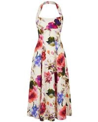 Nicholas - Elisabeth Floral-Print Halterneck Dress - Lyst