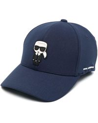 Karl Lagerfeld Logo-patch Cotton Cap - Blue