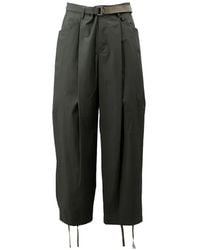 Sacai - Belted Drawstring-Hem Trousers - Lyst